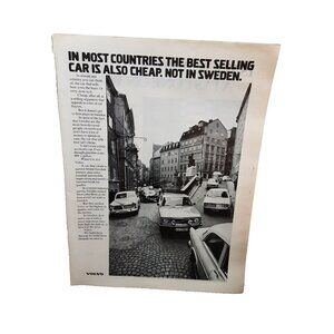 1972 Volvo Best Selling Car Value In Sweden Original Print Ad Vintage